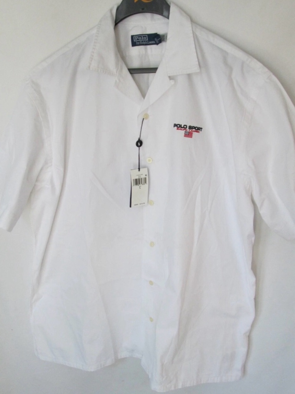 Ralph Lauren White Short-Sleeve Polo Sport Button-Down Shirt